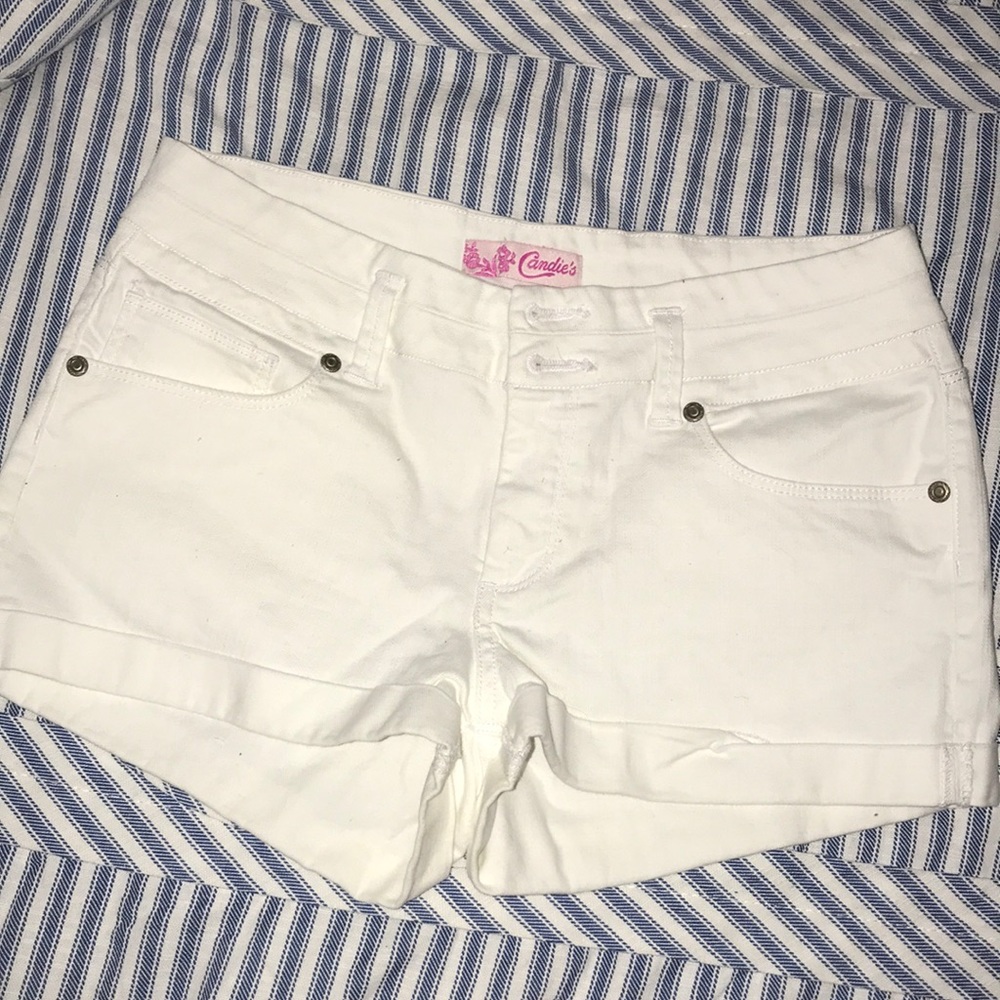 White denim shorts
